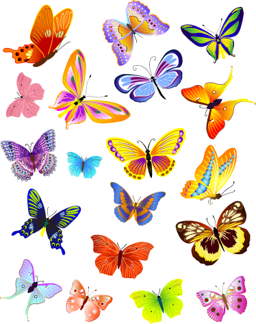 Wall Color - Free Printables Butterflies (374x473)