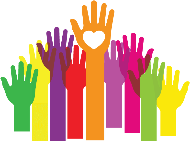 Raise Your Hand Clipart - Hands To Larger Service (832x614)