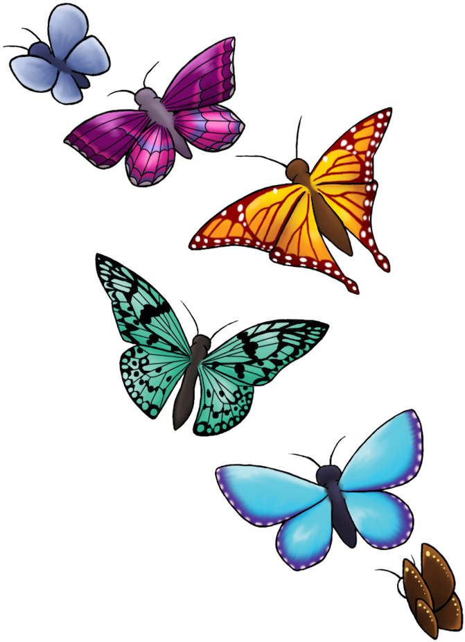 Here You Will Find Various Six Flying Butterflies - Desenhos De Borboletas Para Tatuagens (700x938)