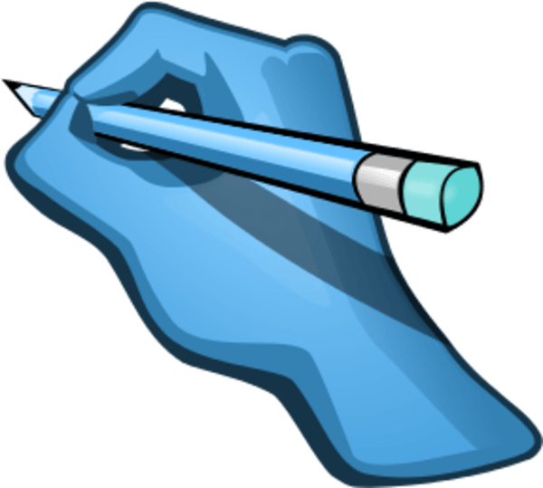 Edit Hand Holding Pencil - Hand Pencil Png (600x539)
