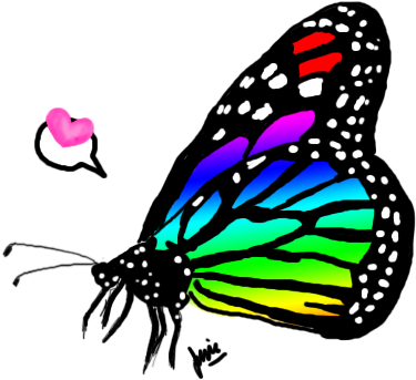 I Shall Carry Their Pollen And Spread Them All Over - Butterfly Monarch Rainbow (410x410)