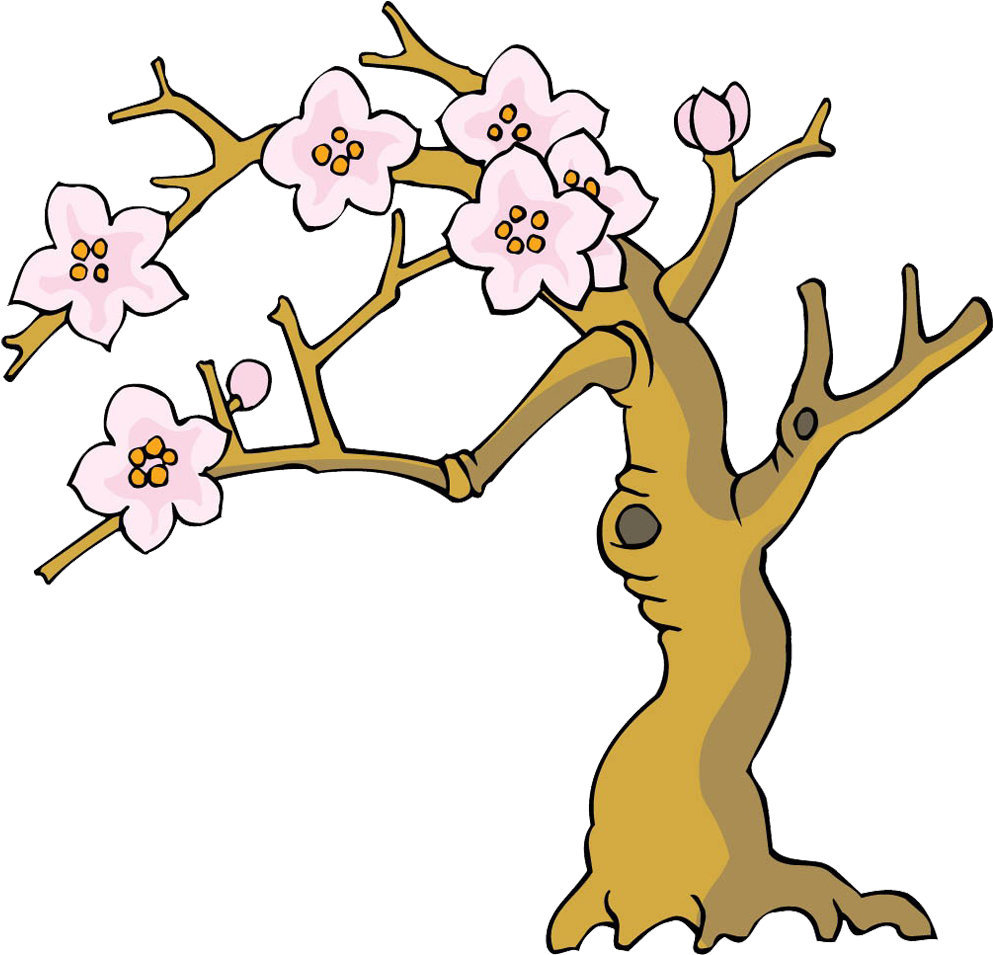 Peach Tree Cartoon - Cartoon (1000x1128)