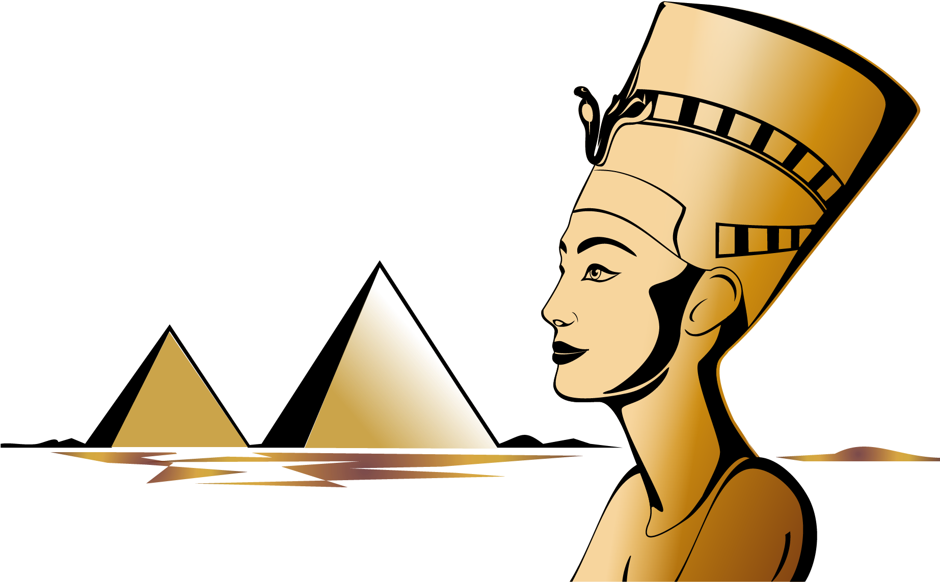 Egyptian Pyramids Nefertiti Bust Ancient Egypt Pharaoh - Pharaoh Vector Frame Png (2238x1703)