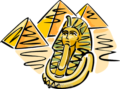 Pyramids With Pharaoh's Mask - Ägypten Pyramiden Clipart (480x356)