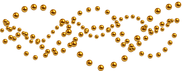 Golden Balls Decoration Transparent Png Clipart - Golden Balls Png (600x235)