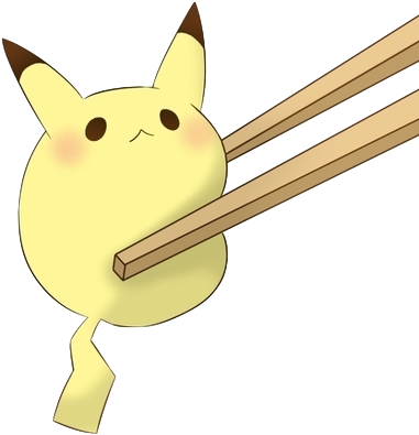 Pikachu Chopstick - Kawaii Cute Chibi Food (428x429)