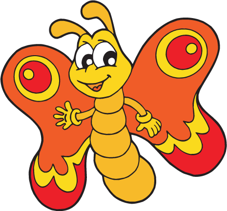 Butterflies / Ages 3-5 Yrs Old - Cartoon Butterfly Clipart Hd (465x432)