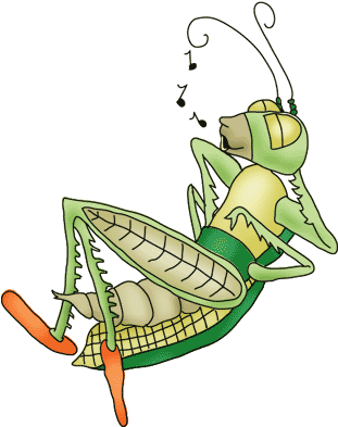 Grasshopper Clipart - Lazy Grasshopper Clipart (360x432)