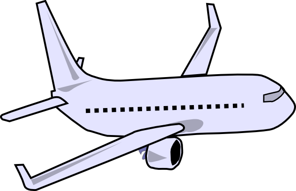 Aircraft Clipart Boeing 747 - Cartoon Airplane Png (600x389)