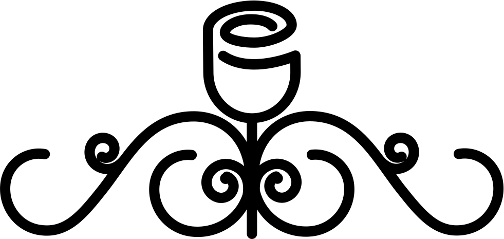 Floral Design Of A Rose Bud With Symmetric Curved Lines - Art Symmetrical (981x465)