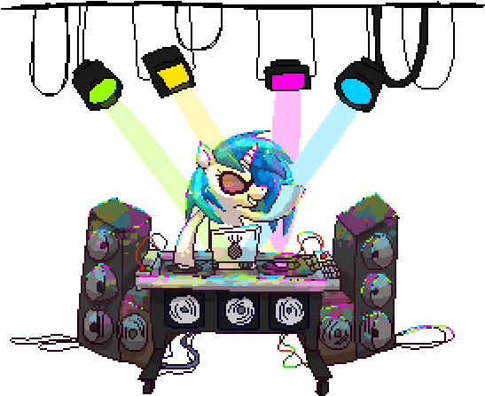 Cappydarn, Dj Pon-3, Pixel Art, Safe, Simple Background, - Cappydarn, Dj Pon-3, Pixel Art, Safe, Simple Background, (604x468)