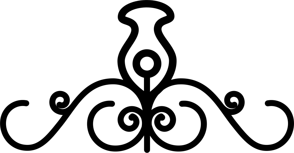 Floral Design With A Central Flower On Top And Curved - Art Symmetrical (980x511)