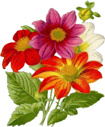 Transparent Flowers- Birds I - Enjoy Your Day Flowers (400x460)