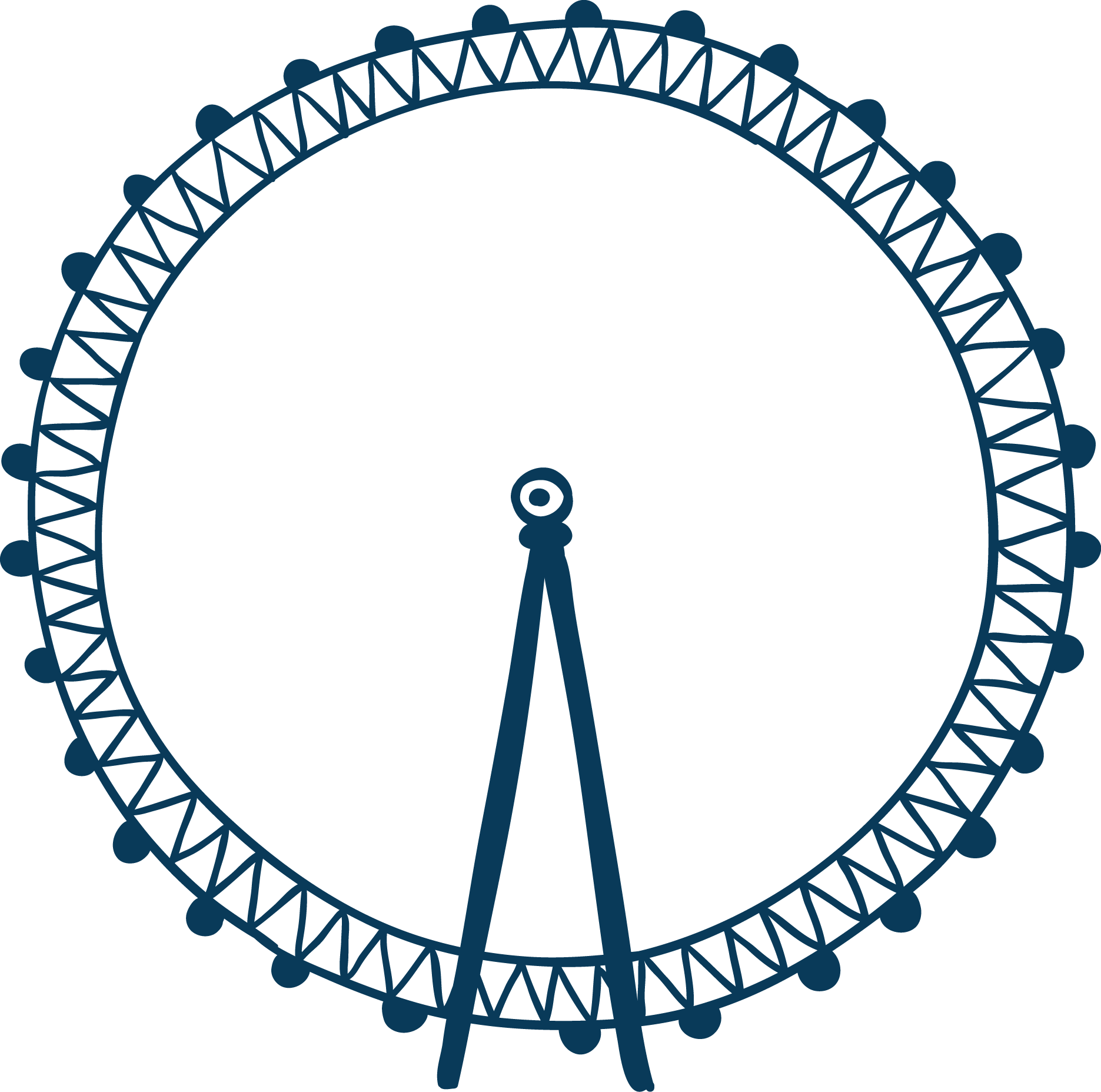 London Eye Euclidean Vector Illustration - London Eye Vector Png (1871x1855)