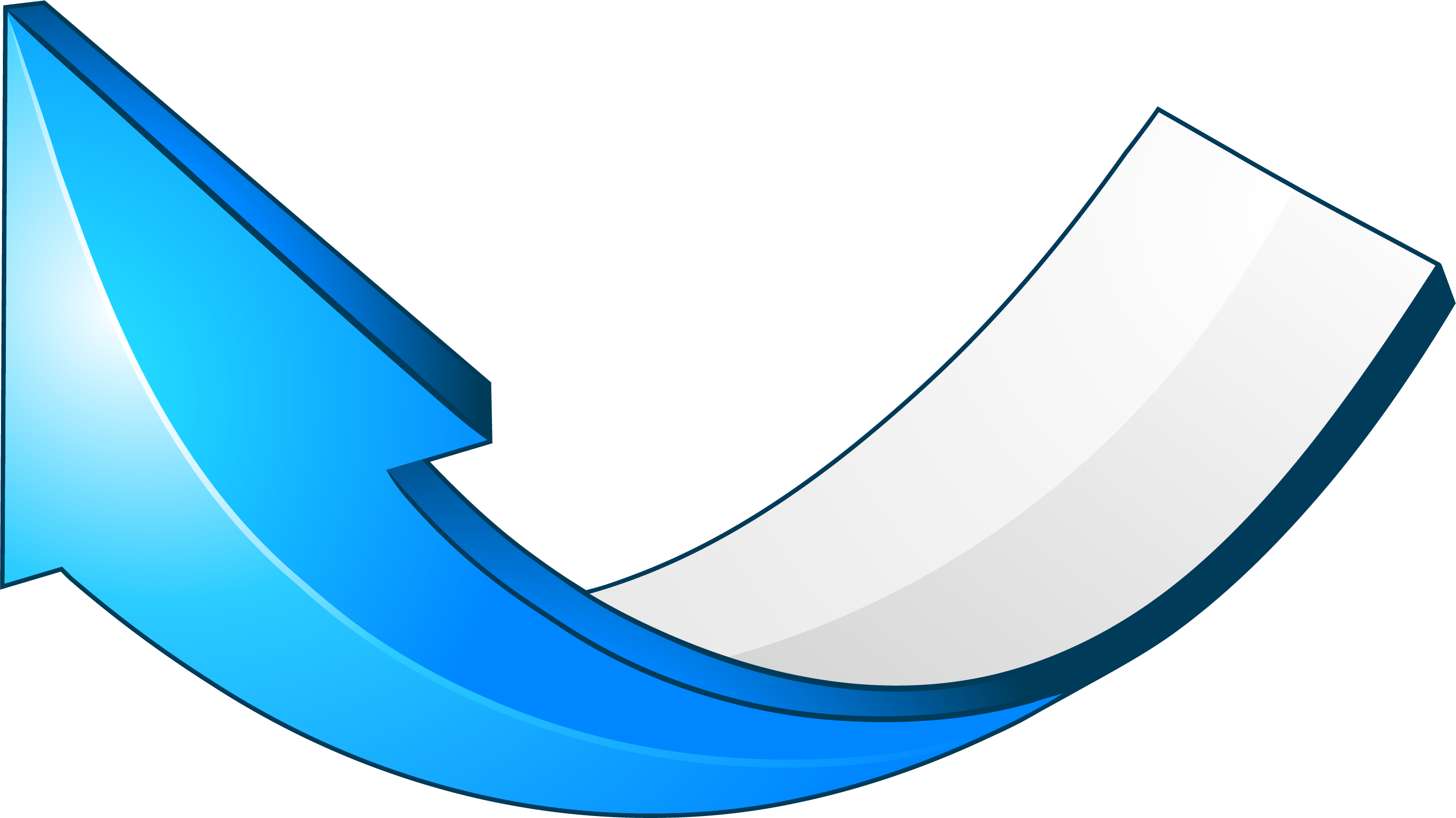 Blue Simple Curve Arrow - Portable Network Graphics (3001x1687)