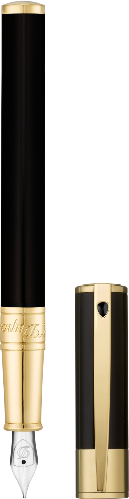 Black - Blue Gold Fountain Pen (2000x2000)