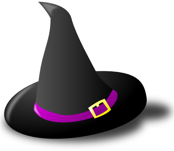 Black And Purple Witch Hat Png Clipart - Black And Purple Witch Hat Png Clipart (563x507)