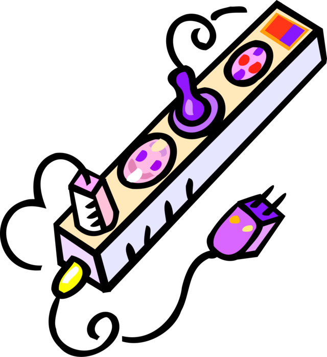 Vector Illustration Of Electricity Extension Power - Vector Illustration Of Electricity Extension Power (640x700)