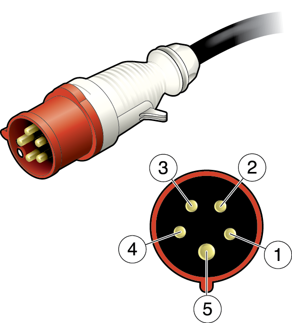 Figure Showing The Pin Numbering Of The Walther 210 - Power Cord (574x635)