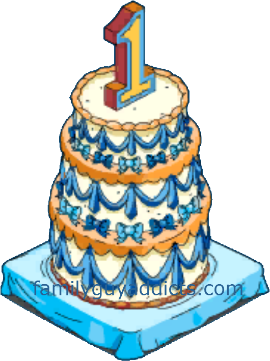 1 Year Anniversary Cake - Birthday Cake 1 Png (536x733)