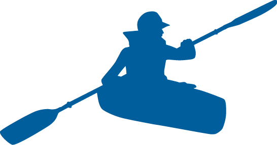 Boating - Blue Kayak Clipart (546x287)