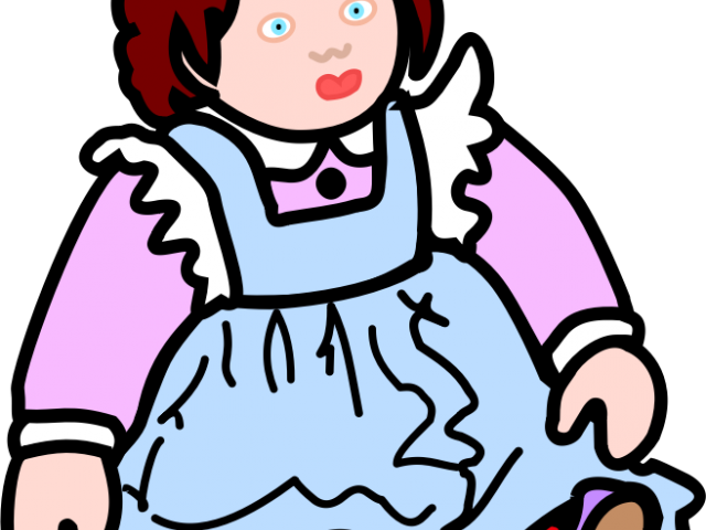 Doll Clipart Public Domain - Doll Line Art (640x480)