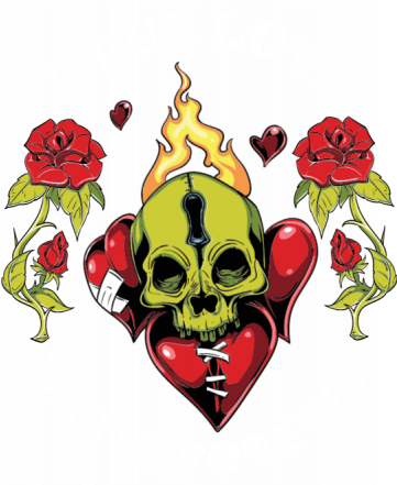 True Love - Heart Angel Fire Skull Men Baseball Ls T-shirt S-2xl (360x460)