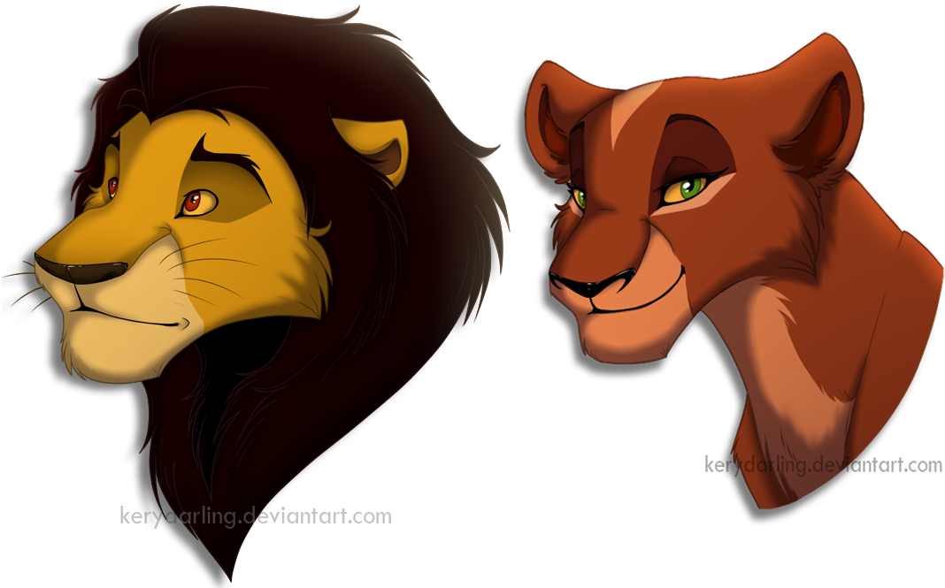 Ahadi And Uru By Kerydarling - Cartoon (1072x676)