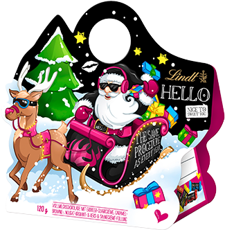 Lindt Hello X Mas Santa Sleigh Doorhanger Chocolate - Lindt Hello Xmas Doorhanger Schlitten (420x420)