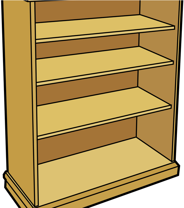 Bookcase Clipart Wooden Furniture Pencil And In Color - Shelf Clip Art (680x680)