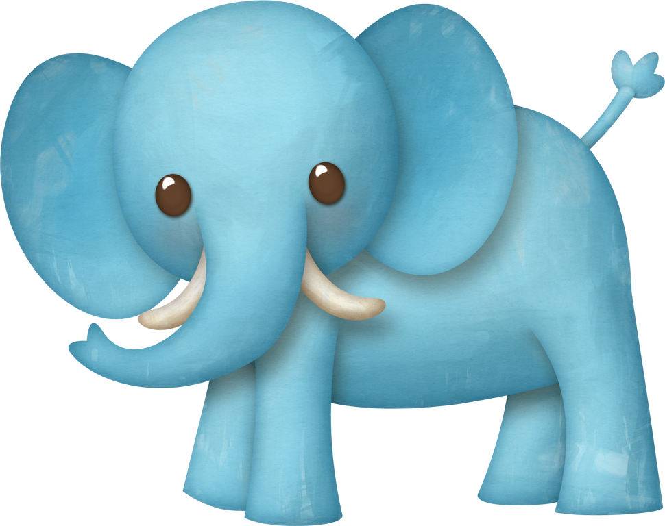 Elefante Azul Baby Shower Png - Animalito De Elefante (970x768)