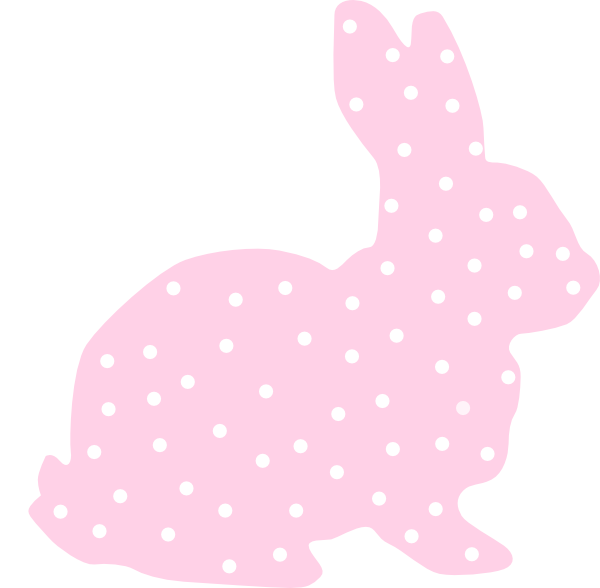 Bunny Clipart Polka Dot - Bunny Silhouette Polka Dot (600x588)