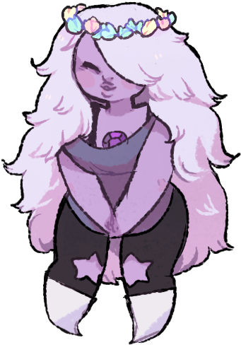 Illustration Art My Art Fanart Flowers Floral Doodle - Amythest Sad Steven Universe (430x554)