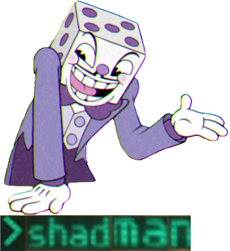 Purple Clip Art Cartoon Human Behavior Fictional Character - Cuphead King Dice Transparent (754x835)