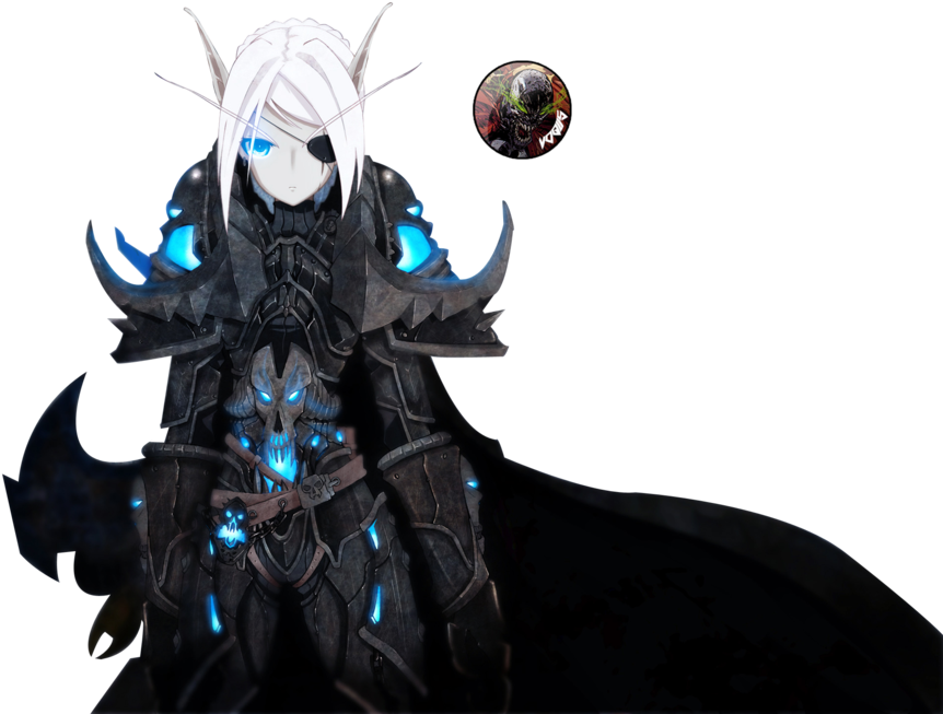 Death Knight World Of Warcraft - Anime Girl White Hair Armored (900x656)
