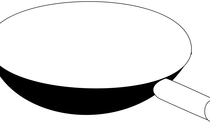 Clip Art Tags - Drawing Of Cooking Pan (800x464)