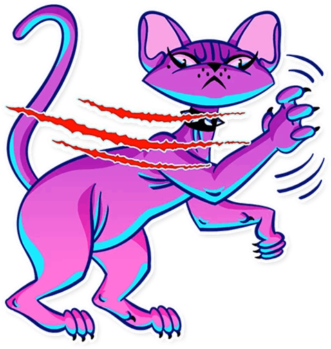 Sticker Cat Telegram Whiskers Clip Art - Стикеры Неоновый Демон (512x512)