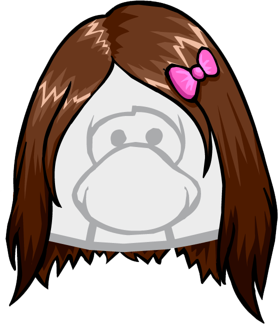 The Flutterby - Club Penguin Girl Hair (562x660)