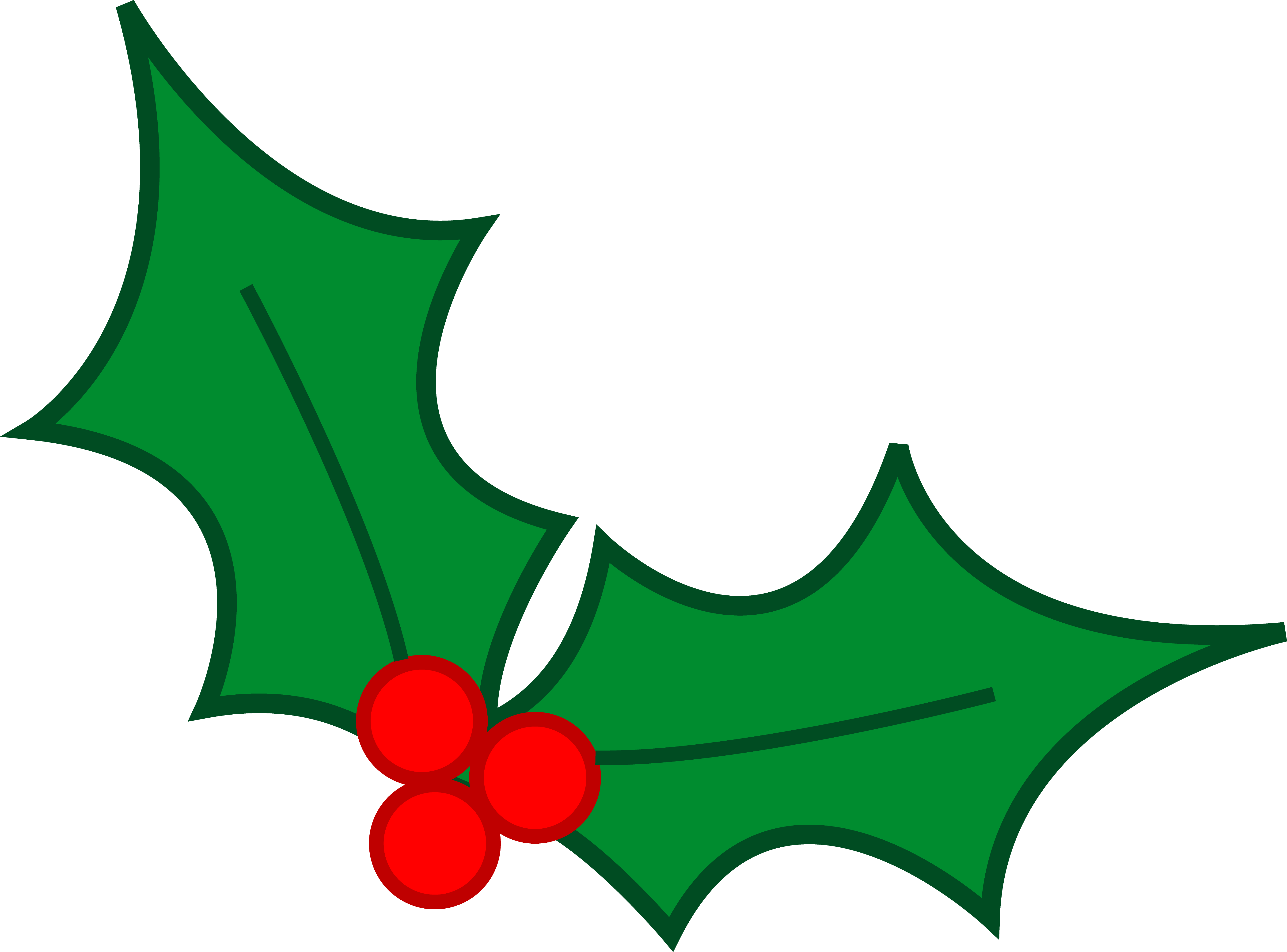 Xmas Clip Art & Xmas Clip Art Clip Art Images - Christmas Holly To Draw (5487x4058)