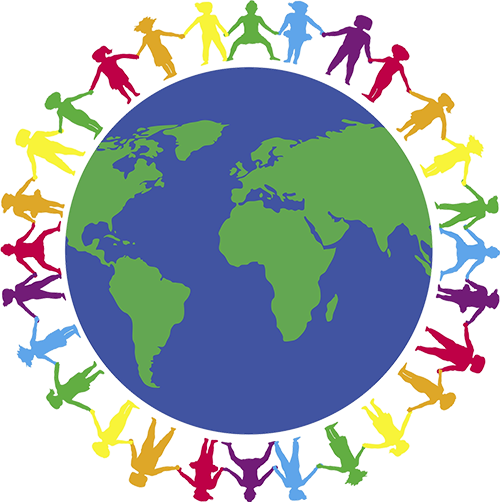 World Globe Holding Hands Clip Art - Can You See Northern Lights (500x502)