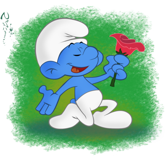 Dear Pisces, You Are The Poet Smurf - Smurf Rose (600x537)