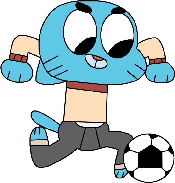 Gumball Watterson Playing Soccer By Marcospower1996 - Gumball Watterson (1024x1024)