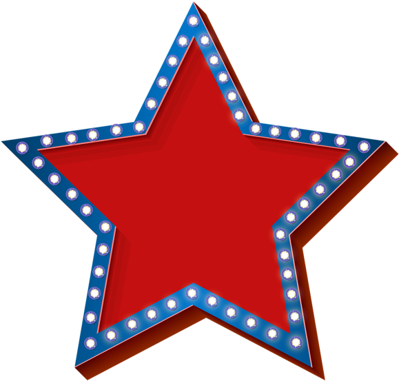 Patriotic Stars Clip Art - Star With Lights (600x572)