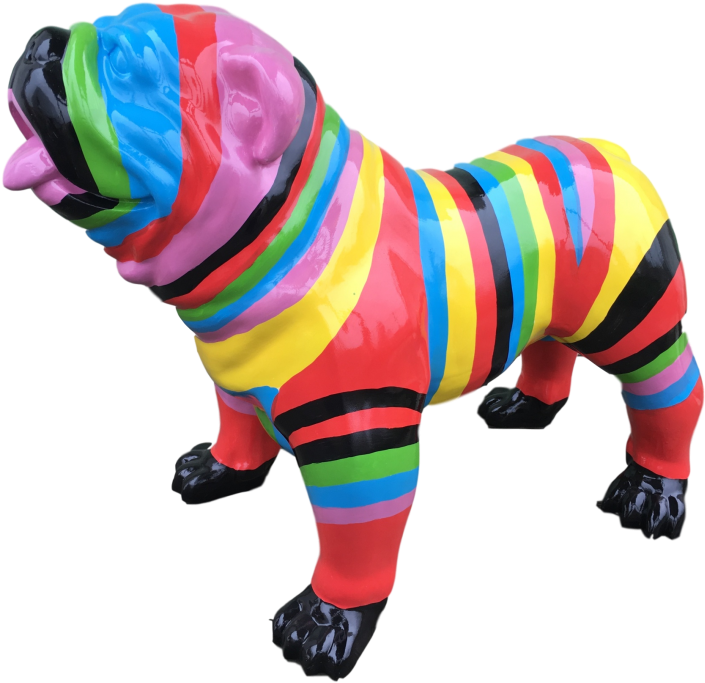 Statue Sculpture Chien Bouledogue Anglais Noir Finition - Sculpture (1000x1000)