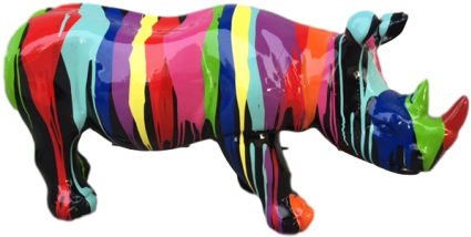 Statue Sculpture Rhinoceros Ultra Lisse Brillant Design - Sculpture (455x455)