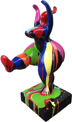 Statue Femme Ronde Nana Bras Leves 55cm Design Splash - Sculpture Design Femme Ronde (455x455)