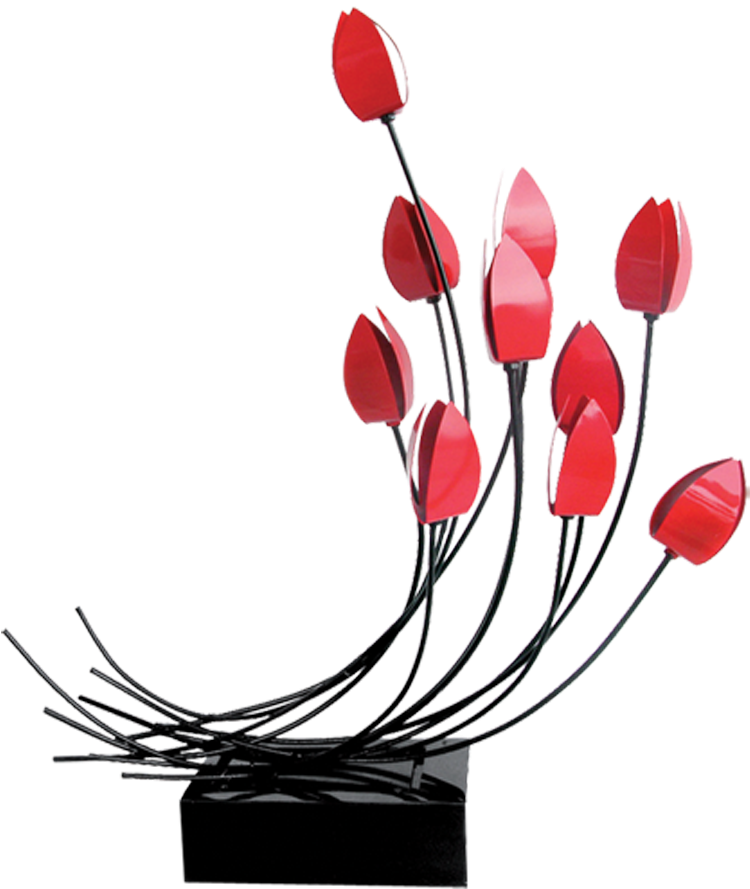 Sculpture/statue Metal Cadraven Fleurs Tulipes Rouges - Le Cateau-cambrésis (761x900)