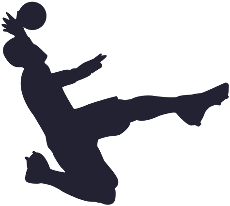 Soccer Player Goalkeeper Silhouette - Soccer Player Jumping Ball Png (512x512)