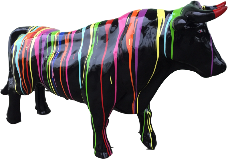 Statue Sculpture Taureau Design Trash Noir Ultra Brillant - Sculpture (1000x1000)