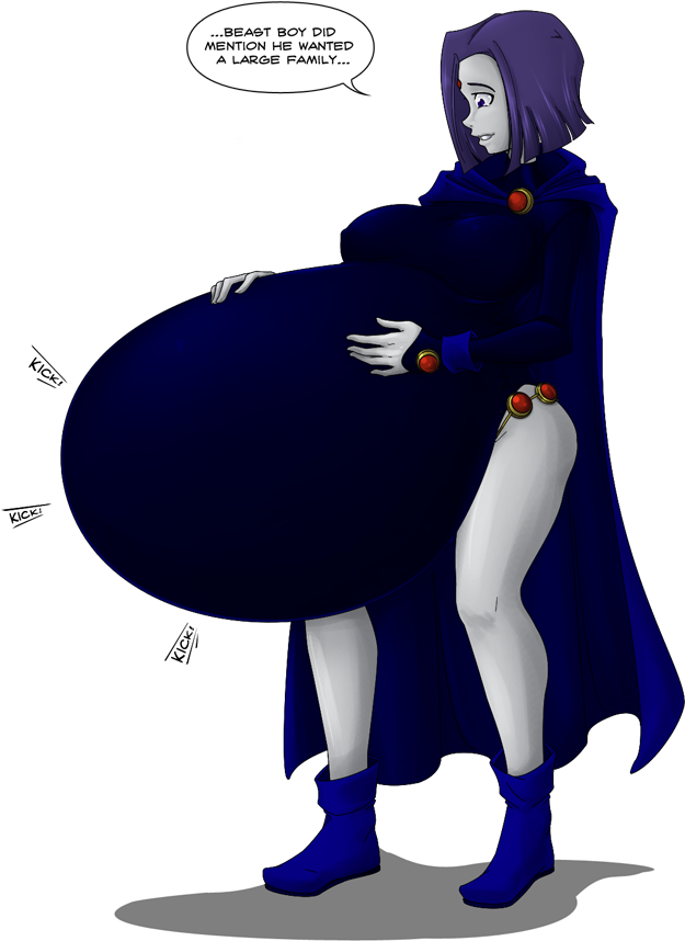 Https - //saburox - Deviantart - Com/art/cm Pregnant - Pregnant Raven Teen Titans (707x900)